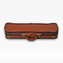 Load image into Gallery viewer, Negri Diplomat Wooden Viola Case Cognac Brown Leather and Navy Blue
